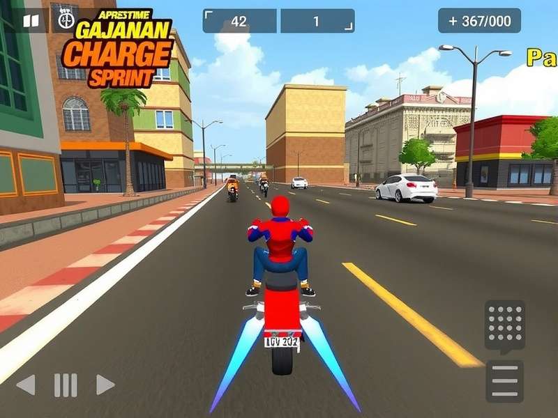 Gajanan Charge Sprint gameplay screenshot showing Indian city environment